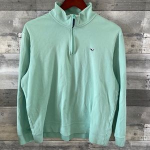 VINEYARD VINES SWEATSHIRT PULLOVER HALF ZIP MINT GREEN MEN’S LARGE